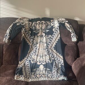 Elegant Black and Cream Patterned Dress